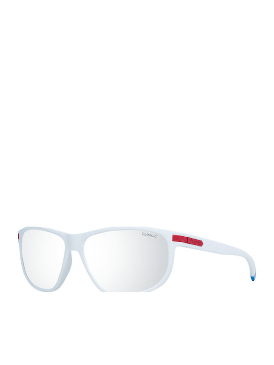 Polaroid Men's Sunglasses with White Plastic Frame and Gray Polarized Lens PLD2099/S 7DM/EX