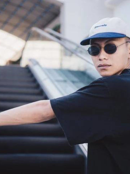 Chpo Shaun Sunglasses Gray with Metal Frame & Black Lens