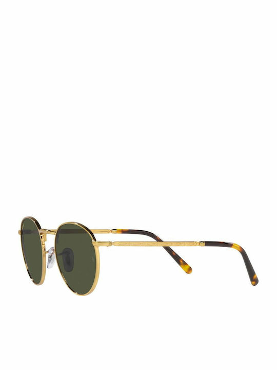 Ray Ban Unisex Sonnenbrille mit Gold Metall Gestell und Grün Linse RB3637 9196/31