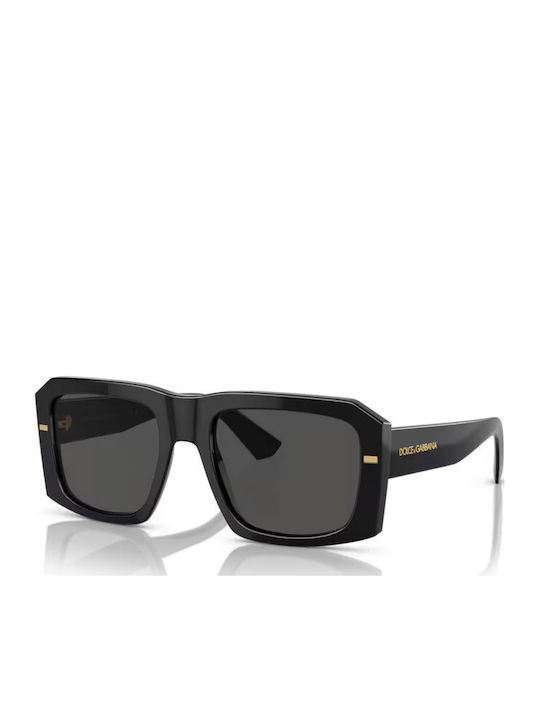 Dolce & Gabbana Men's Sunglasses with Black Horn-Rimmed Frame and Grey Lens DG4430 501/87