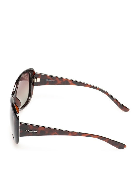 Polaroid Women's Sunglasses with Brown Plastic Frame and Brown Polarized Lens P8317 0BM/LA