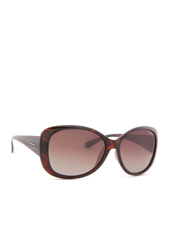 Polaroid Women's Sunglasses with Brown Plastic Frame and Brown Polarized Lens P8317 0BM/LA