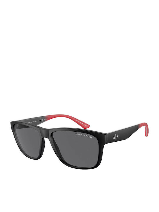 Armani Exchange Herren Sonnenbrille mit Schwarz Kunststoff Gestell und Gray Polarisiert Linse