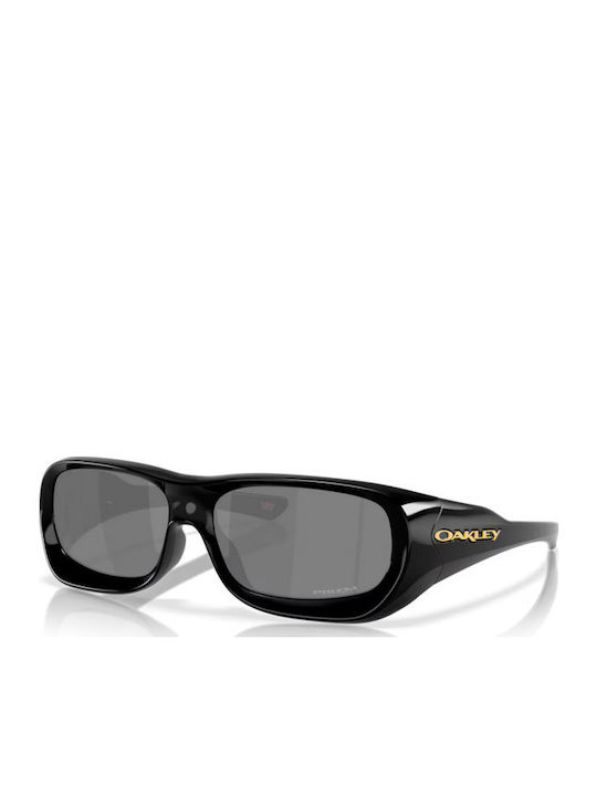 Men's Sunglasses with Black Glossy Horn-Rimmed Frame