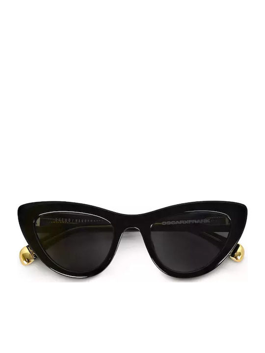 Oscar & Frank The Duomo Damen Sonnenbrille mit Schwarz Kunststoff Gestell und Schwarz Linse