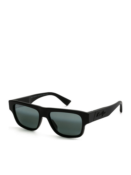 Maui Jim Men's Sunglasses with Black Plastic Frame and Black Polarized Mirror Lens 638-02