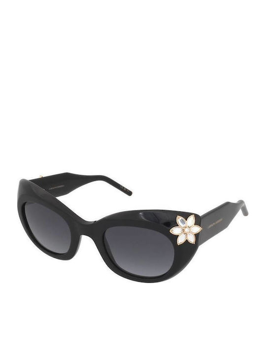 Carolina Herrera Women's Sunglasses with Black Horn-Rimmed Frame and Grey Gradient Lenses HER 0215/S 807/9O