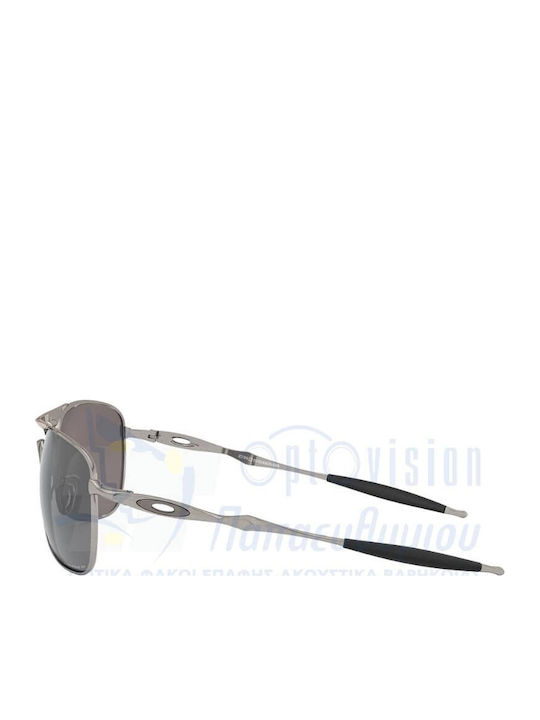 Oakley Crosshair Мъжки Слънчеви Очила с Сребърна Пластмасова Рамка и Черен Поляризиран Огледален Стъклен Филтър OO4060-22