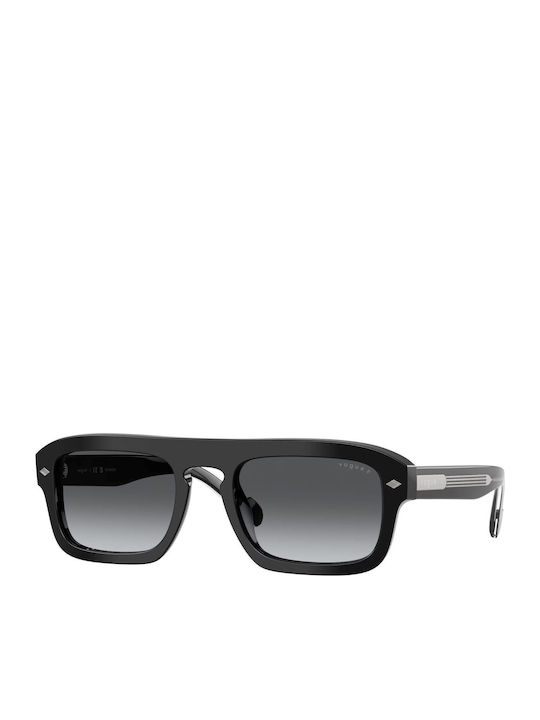 Vogue Men's Sunglasses with Black Plastic Frame and Gray Gradient Polarized Lens VO5620S W44/T3