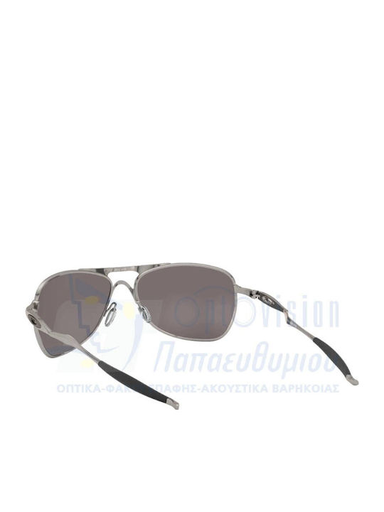 Oakley Crosshair Мъжки Слънчеви Очила с Сребърна Пластмасова Рамка и Черен Поляризиран Огледален Стъклен Филтър OO4060-22