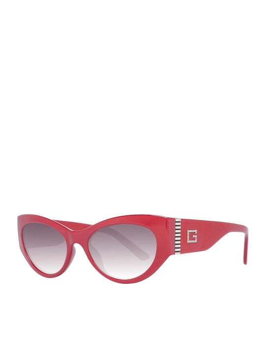 Guess Women's Sunglasses with Red Plastic Frame and Brown Gradient Lens GU7624 66F
