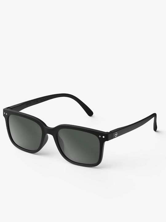 Izipizi Unisex Γυαλιά Ηλίου με Μαύρο Σκελετό και Μαύρο Φακό
