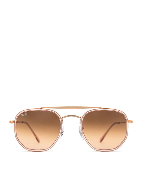 Ray Ban The Marshal II Unisex Γυαλιά Ηλίου με Ροζ Χρυσό Μεταλλικό Σκελετό και Καφέ Φακό RB3648M 9069/A5