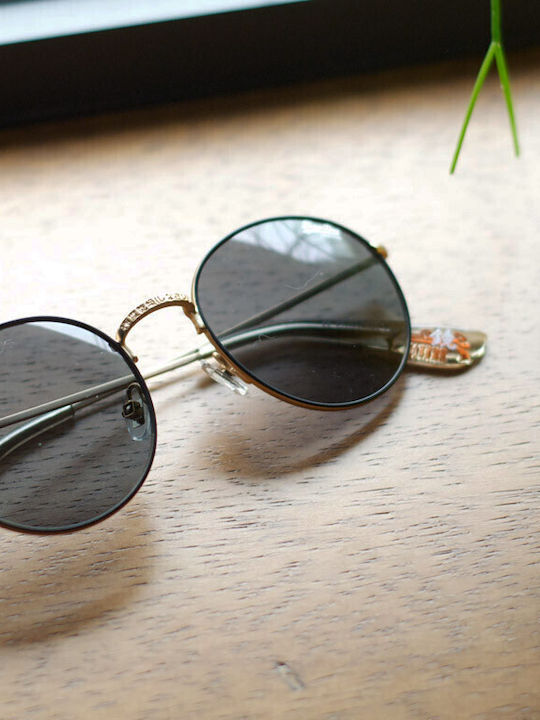 Superdry Women's Sunglasses with Black Metal Frame and Blue Lens