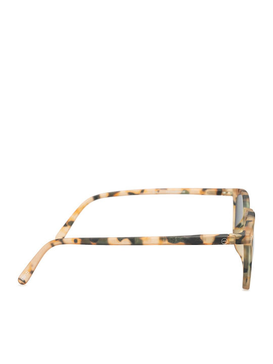Izipizi Men's Sunglasses With Brown Tartaruga Horn-Rimmed Frame And Gray Lens