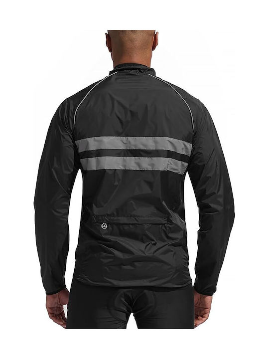 Wosawe Waterproof Cycling Windbreaker Jacket Long sleeve Black
