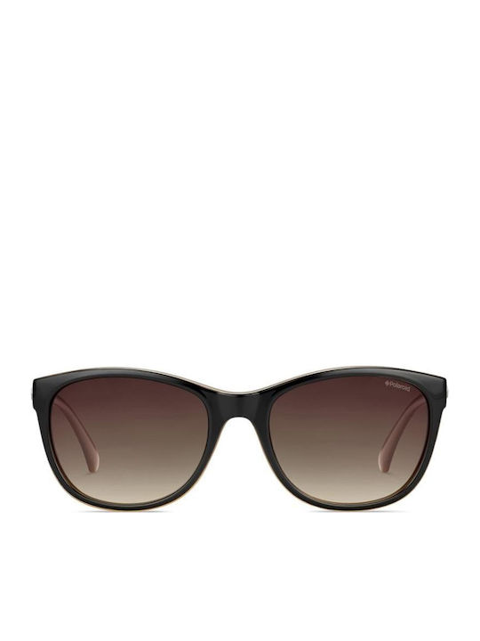 Polaroid Women's Sunglasses with Black Plastic Frame and Brown Gradient Polarized Lens P8339 KIH/LA