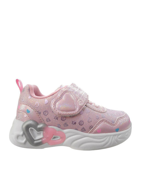 Παιδικά Sneakers Ανατομικά με Φωτάκια Ροζ