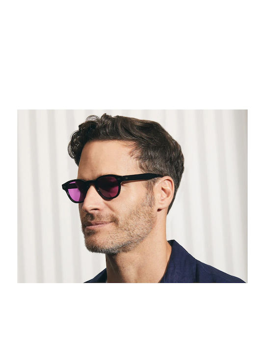 Moscot Lemtosh Unisex Sunglasses with Black Plastic Frame and Purple Lens