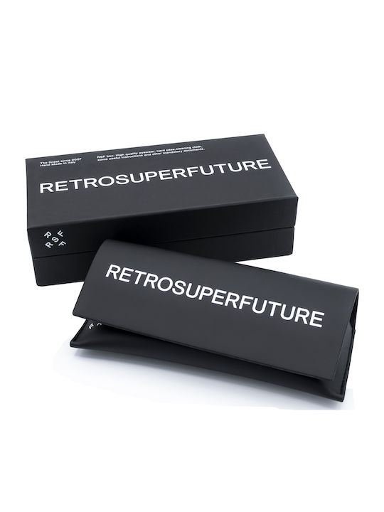 Retrosuperfuture Roma Ανδρικά Γυαλιά Ηλίου με Μαύρο Κοκκάλινο Σκελετό και Μαύρο Φακό