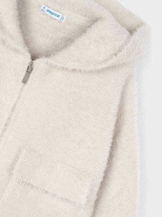 Kids Cardigan Knitted with Hood Beige