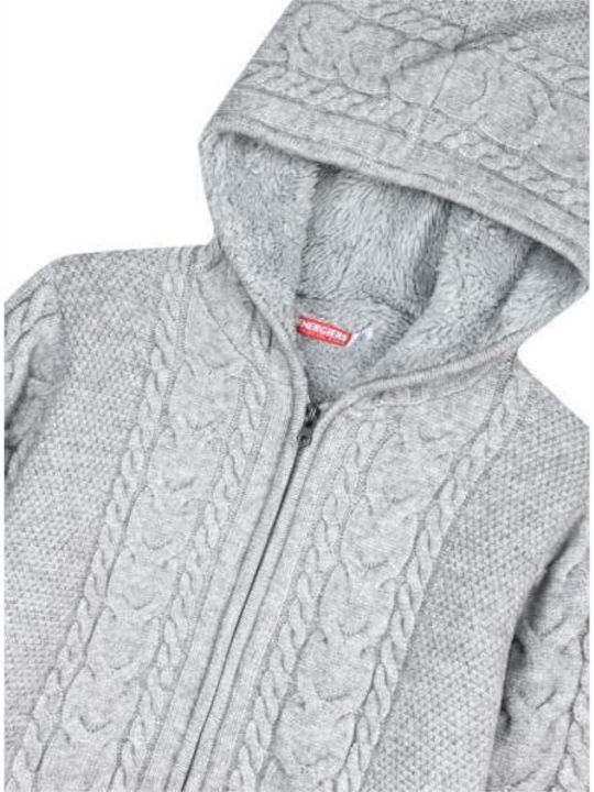 Kinderstrickjacke Gestrickt mit Kapuze Melange