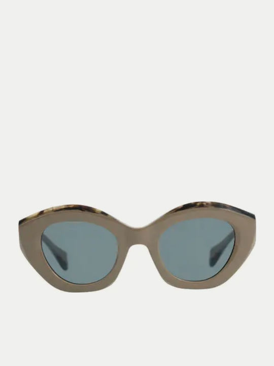 Gigi Barcelona Kendra Women's Sunglasses with Beige Plastic Frame and Green Lens 6753/0