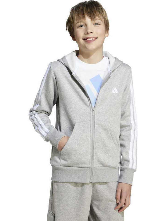 Athletic Kids Cardigan Cotton with Hood Gray Essentials