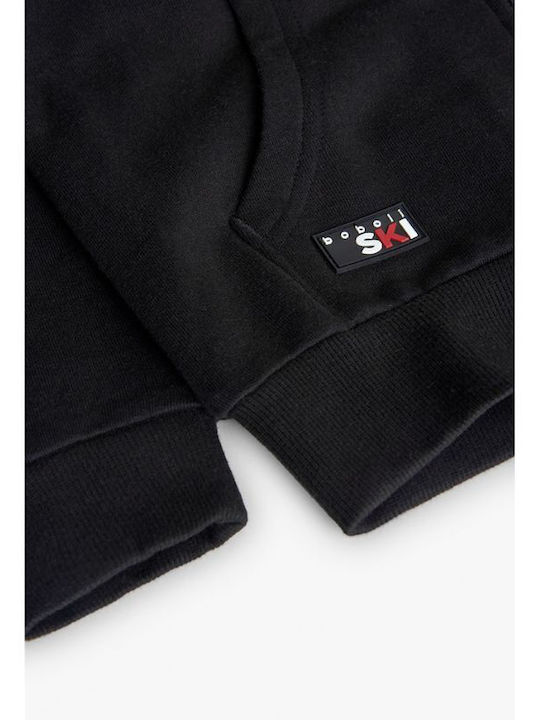 Παιδική Ζακέτα Φούτερ Fleece με Κουκούλα Μαύρο