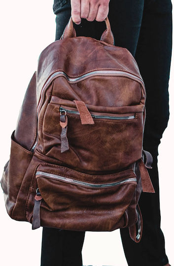 Herling Research Sack Voyage Back Brown made of Artificial Leather W28.5cm