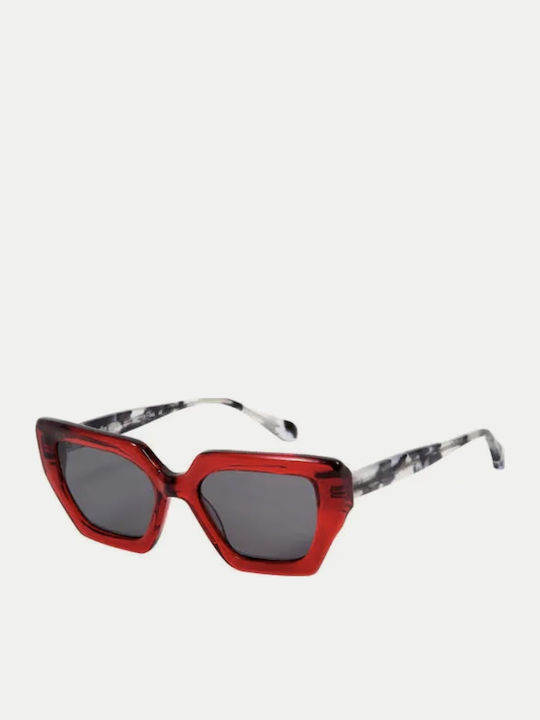 Gigi Barcelona Gianna Damen Sonnenbrille mit Rot Kunststoff Gestell und Gray Linse 6684/6