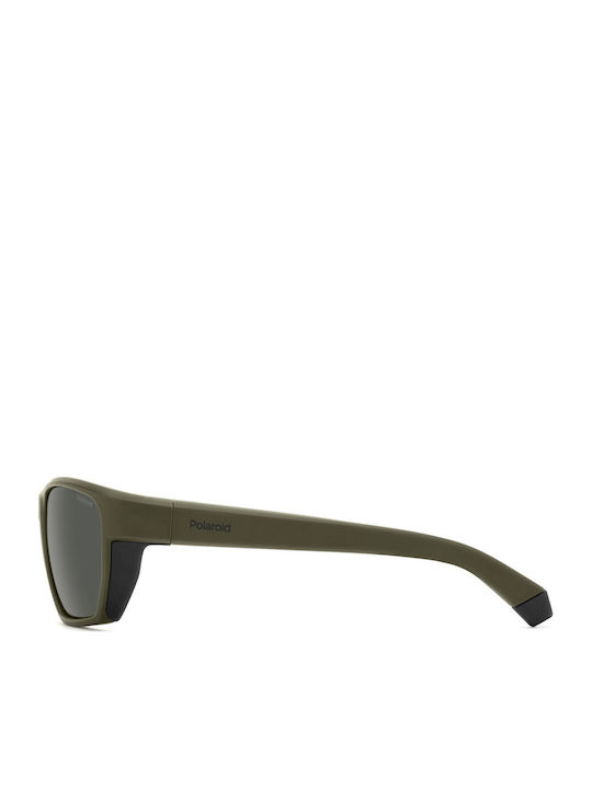 Polaroid Herren Sonnenbrillen mit Grünem Horn umrandetem Rahmen und Grauen Gläsern pld7057/s DLD/M9