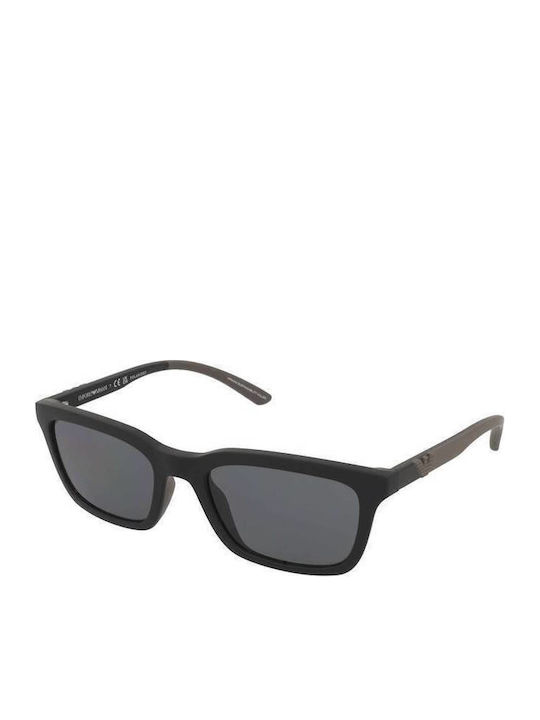 Emporio Armani Men's Sunglasses with Black Horn-Rimmed Frame and Grey Lens EA4249U 500181