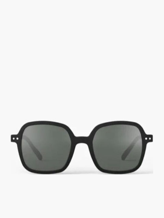 Izipizi Unisex Sunglasses with Black Plastic Frame and Black Lens