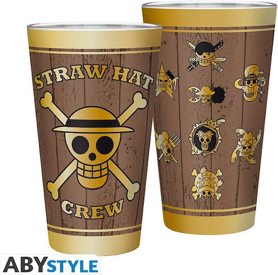 Abysse One Piece Skulls Wasser Glas Braun 400ml