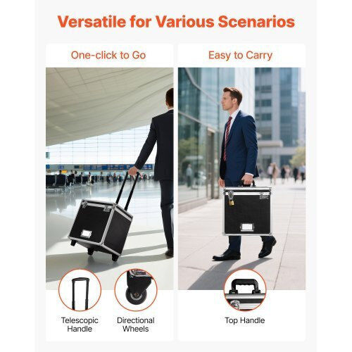 Vevor Tool Storage Aluminum Wheeled Box W39.5xD32xH38cm WJBXJ16INCH07MHU7001V0