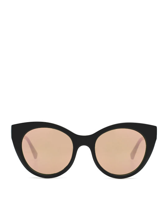 Hawkers Divine Women's Sunglasses with Black Plastic Frame and Pink Lens HKRS2074