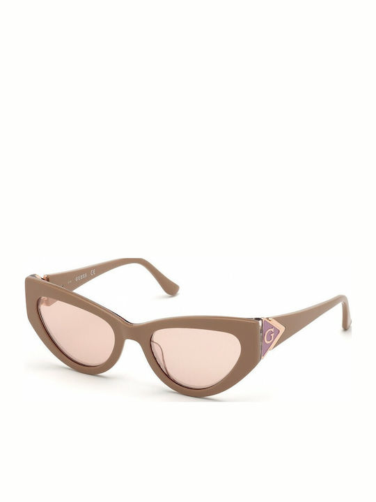 Guess Feminini Ochelari de soare cu Bej Cadru și Roz Oglindă Lentilă GU7649 57G