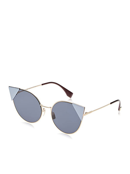 Fendi Damen Sonnenbrille mit Gold Metall Gestell