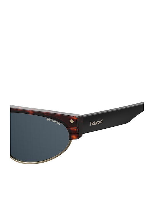 Polaroid Women's Sunglasses with Brown Tartaruga Plastic Frame and Black Polarized Lens