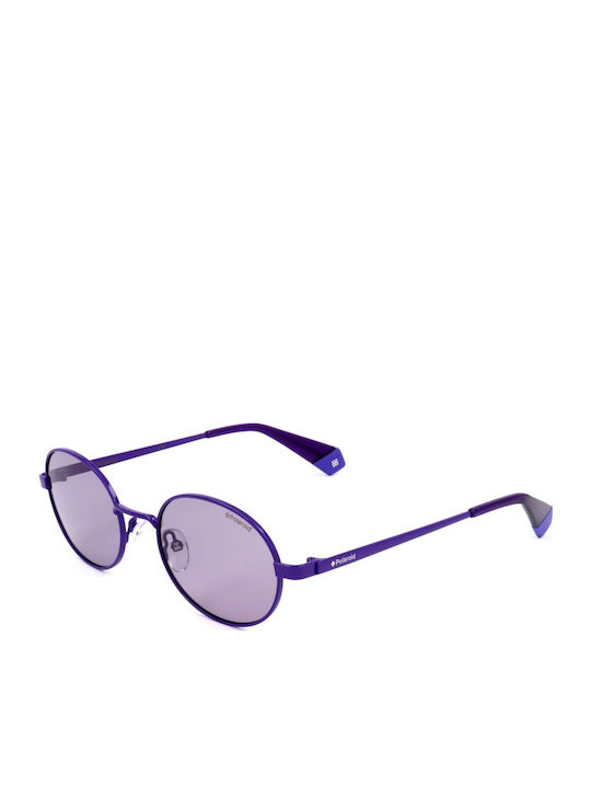 Polaroid Unisex Sunglasses with Purple Metal Frame and Purple Polarized Lens PLD6066/S B3V/KL