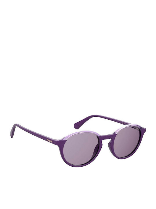 Polaroid Unisex Sunglasses with Purple Plastic Frame and Purple Polarized Lens PLD6125/S B3V