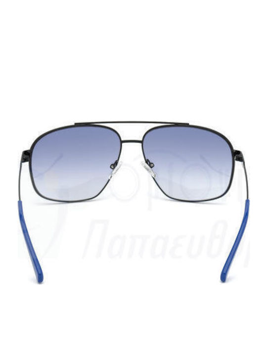 Guess Men's Sunglasses with Black Metal Frame and Blue Gradient Lens GU6973 02W
