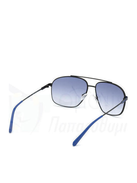 Guess Men's Sunglasses with Black Metal Frame and Blue Gradient Lens GU6973 02W