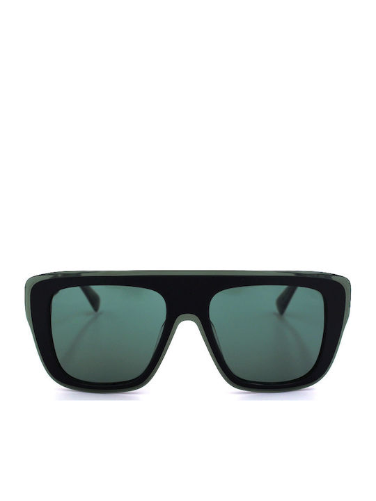 Just Cavalli Unisex Sunglasses With Black Horn-Rimmed Frame And Green Lens JC1007 05N