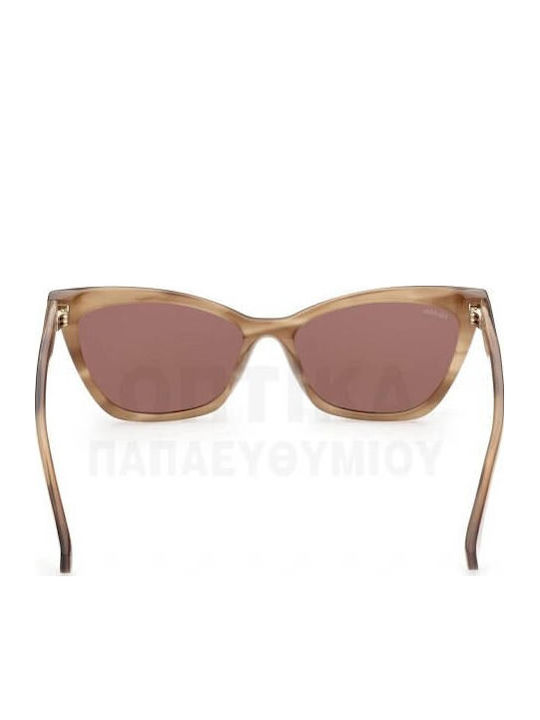 Max Mara Women’s Sunglasses with Multicolour Horn-Rimmed Frame and Brown Lens MM 0011 47E