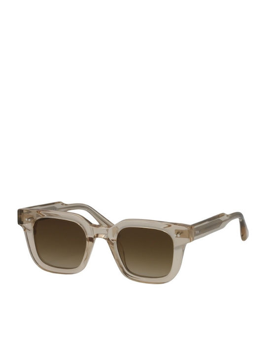 Chimi 04 Unisex Sunglasses with Beige Plastic Frame and Brown Gradient Lens 04-ECRU-47