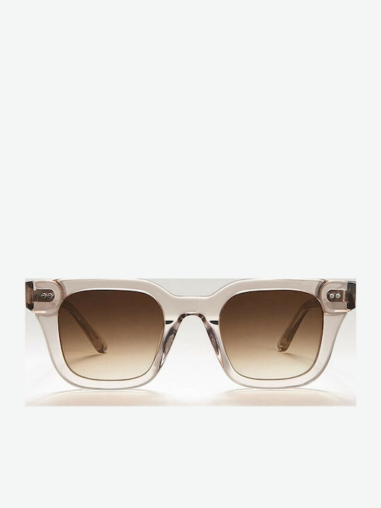 Chimi 04 Unisex Sunglasses with Beige Plastic Frame and Brown Gradient Lens 04-ECRU-47