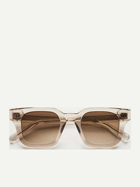 Chimi 04 Unisex Sunglasses with Beige Plastic Frame and Brown Gradient Lens 04-ECRU-47