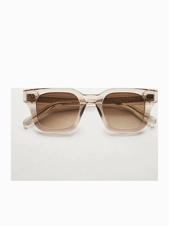 Chimi 04 Unisex Sunglasses with Beige Plastic Frame and Brown Gradient Lens 04-ECRU-47